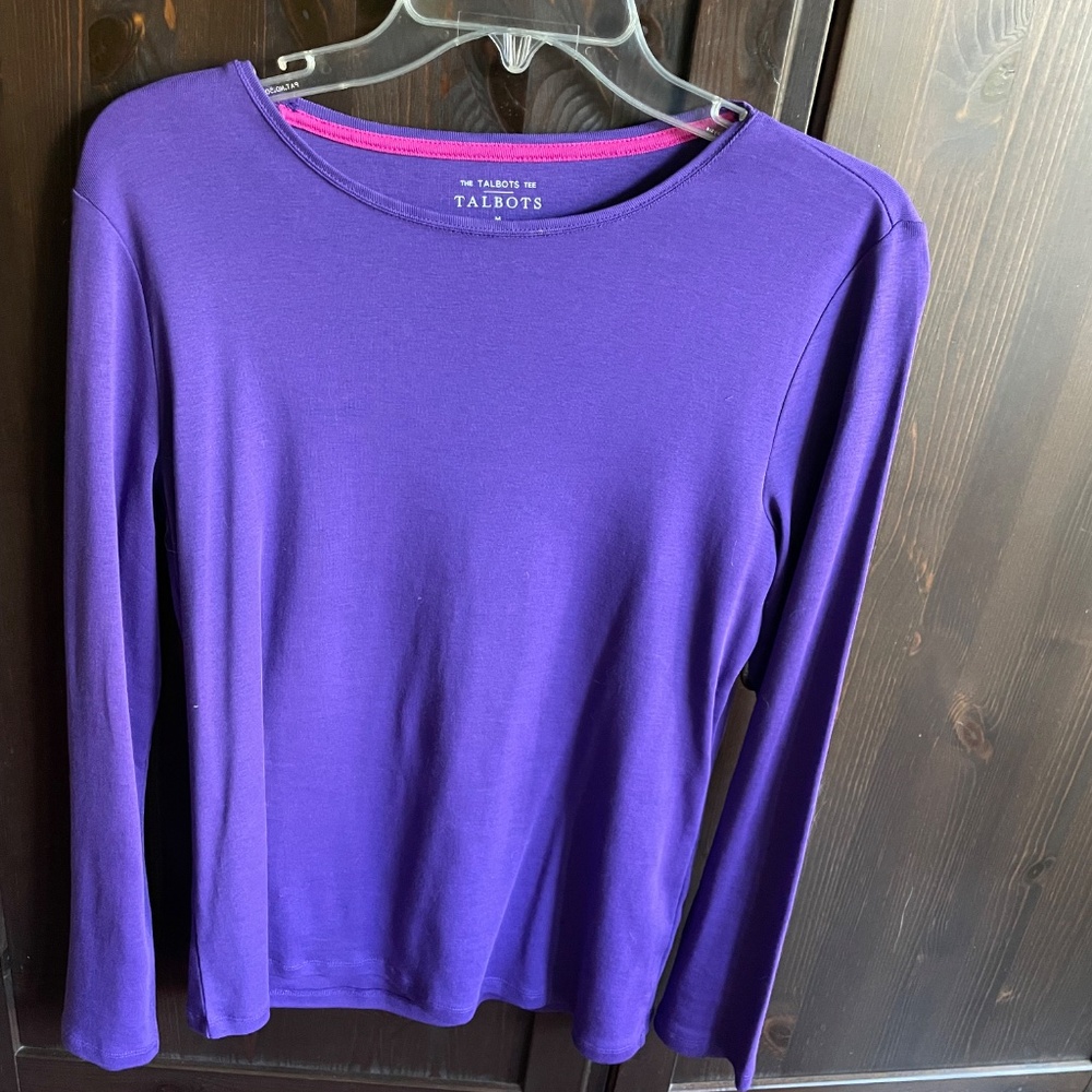 PRICE DROP! Talbot's Long Sleeve Tee - 100% Pima Cotton - Women's M - Picture 3 of 10